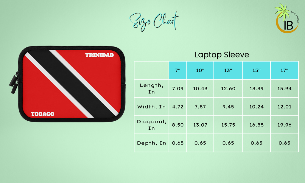 Trinidad & Tobago Flag Laptop Tablet Sleeve - Irie Blues Boutique
