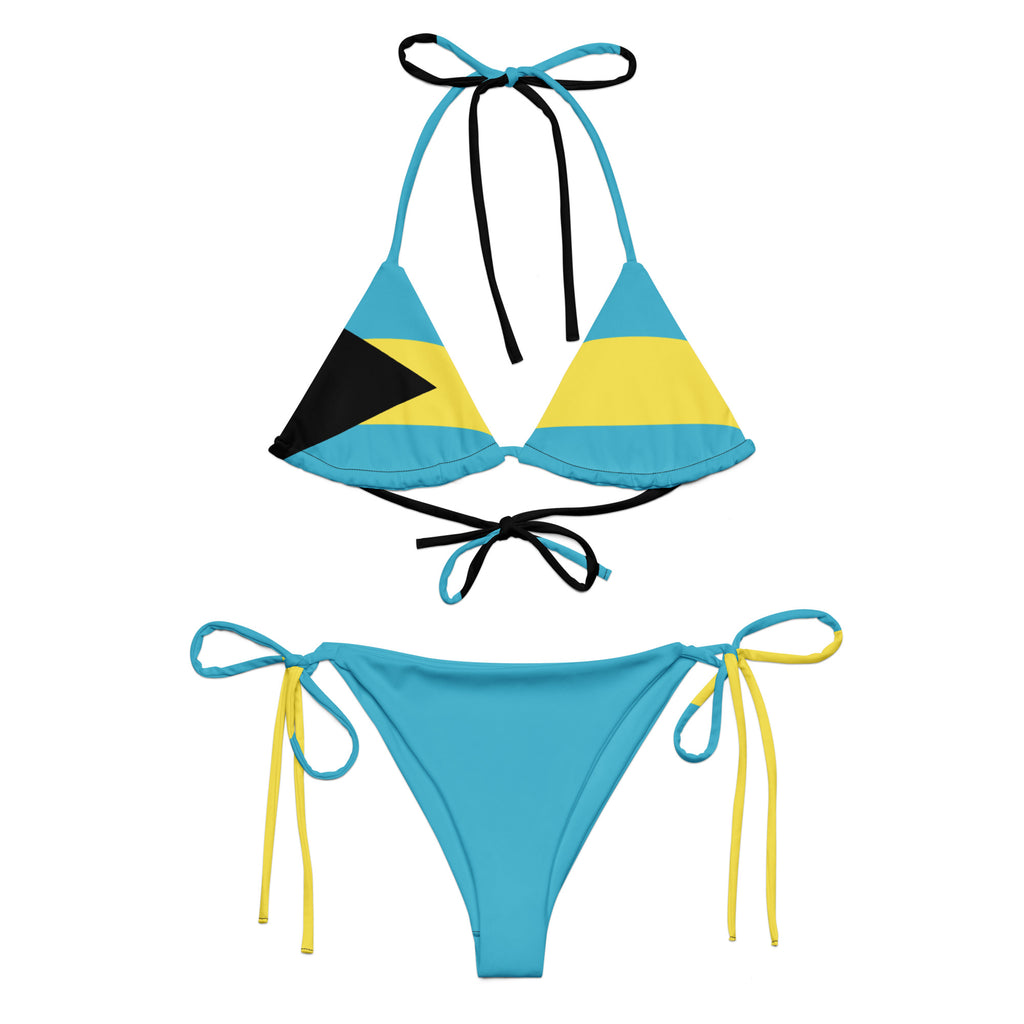 Bahamas Flag All Over Print Recycled String Bikini String Bikini - Irie Blues Boutique