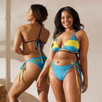 Bahamas Flag All Over Print Recycled String Bikini String Bikini - Irie Blues Boutique