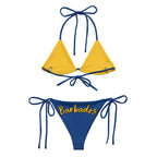 Barbados Flag All-Over Print Recycled String Bikini - Irie Blues Boutique