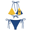 Barbados Flag All-Over Print Recycled String Bikini - Irie Blues Boutique