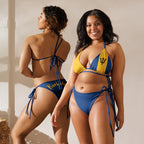 Barbados Flag All-Over Print Recycled String Bikini - Irie Blues Boutique