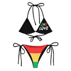 One Love Reggae All Over Print Recycled String Bikini - Irie Blues Boutique