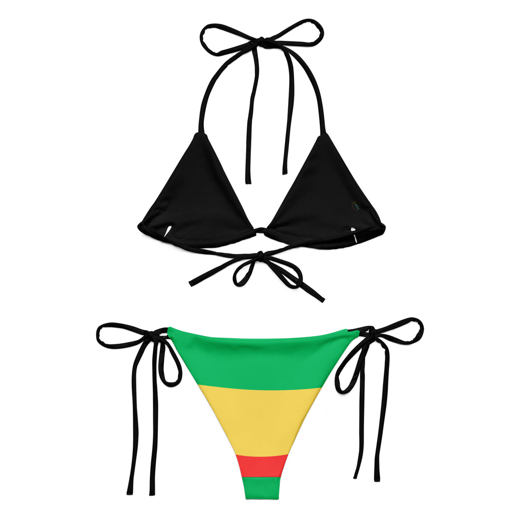 One Love Reggae All Over Print Recycled String Bikini - Irie Blues Boutique