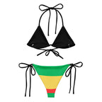 One Love Reggae All Over Print Recycled String Bikini - Irie Blues Boutique