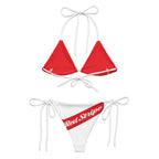 Red Stripe Beer Logo All Over Print Recycled String Bikini - Irie Blues Boutique