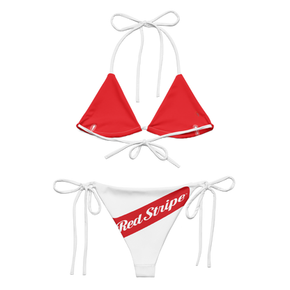 Red Stripe Beer Logo All Over Print Recycled String Bikini - Irie Blues Boutique
