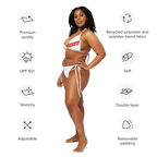 Red Stripe Beer Logo All Over Print Recycled String Bikini - Irie Blues Boutique
