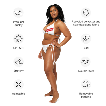 Red Stripe Beer Logo All Over Print Recycled String Bikini - Irie Blues Boutique