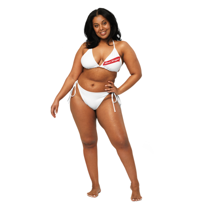 Red Stripe Beer Logo All Over Print Recycled String Bikini - Irie Blues Boutique
