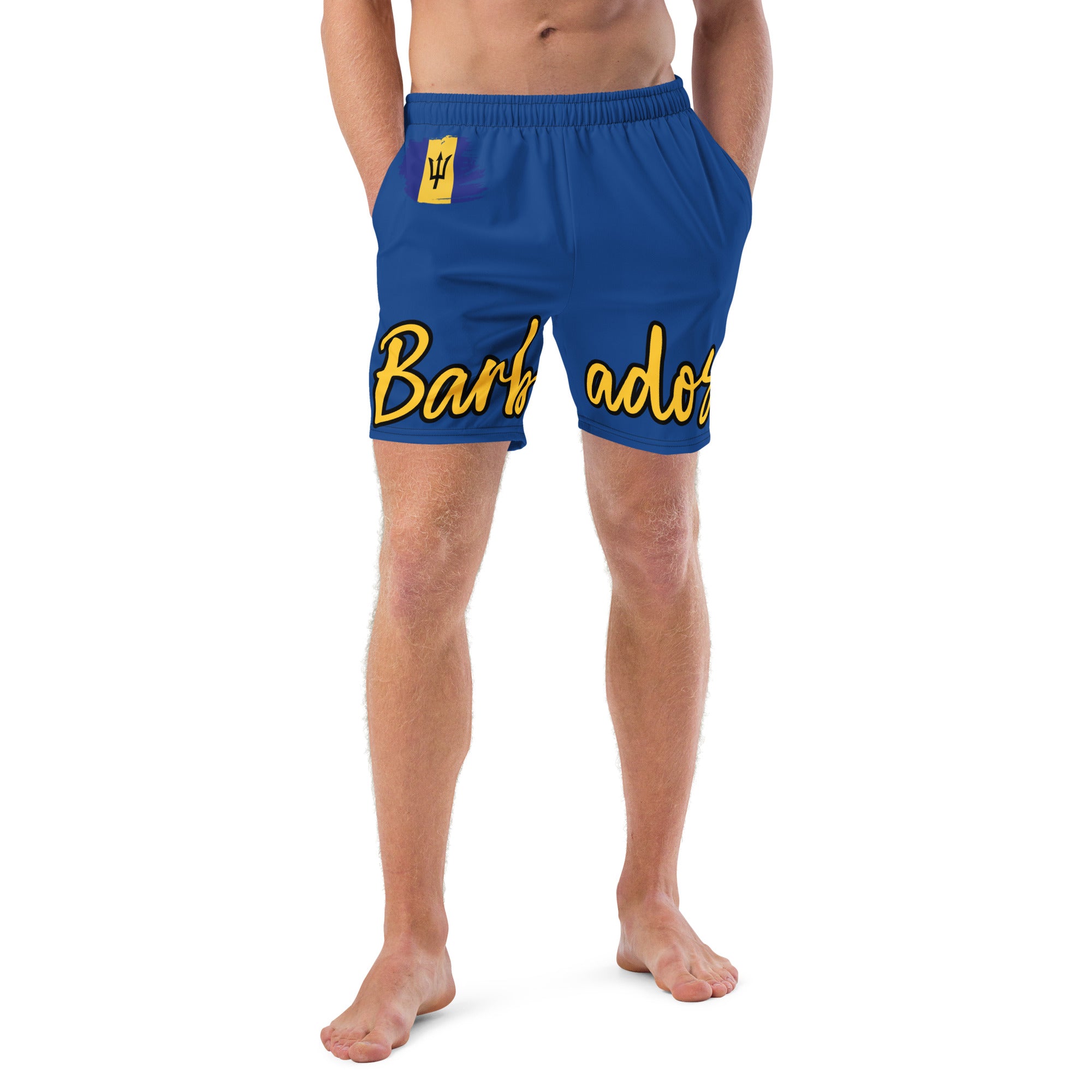 Barbados Flag Recycled Swim Trunks - Irie Blues Boutique