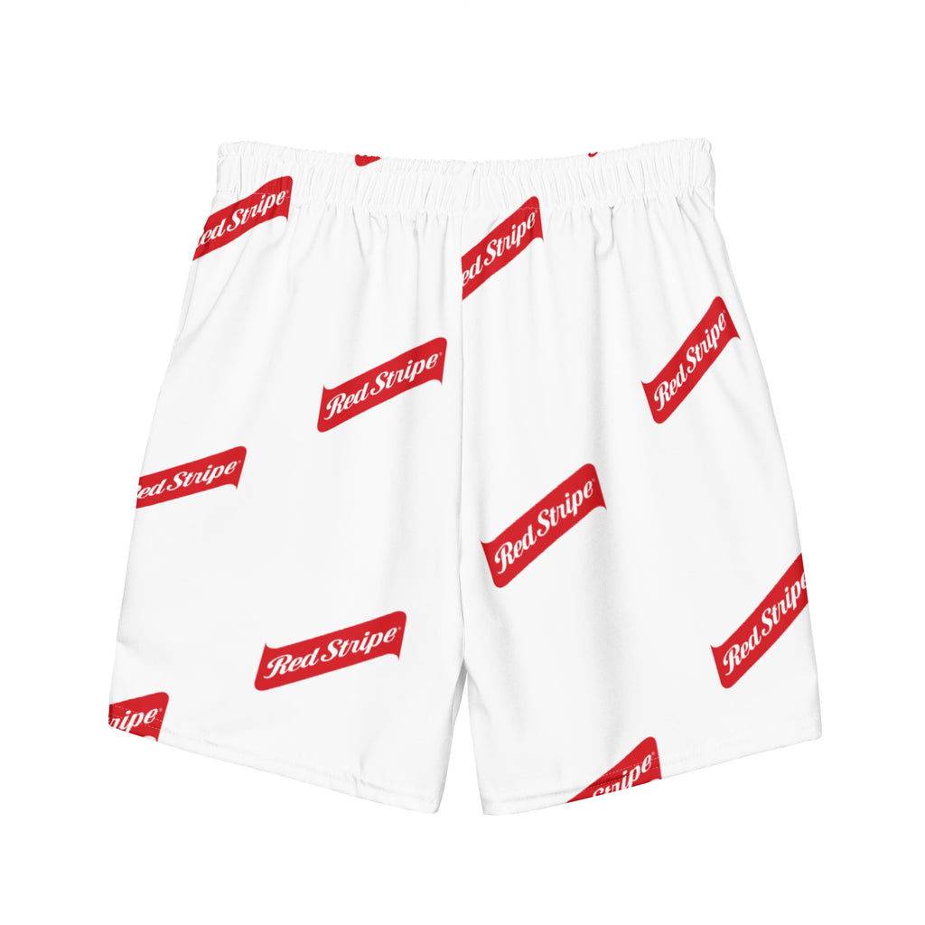 Red Stripe Beer Logo Recycled Swim Trunks - Irie Blues Boutique