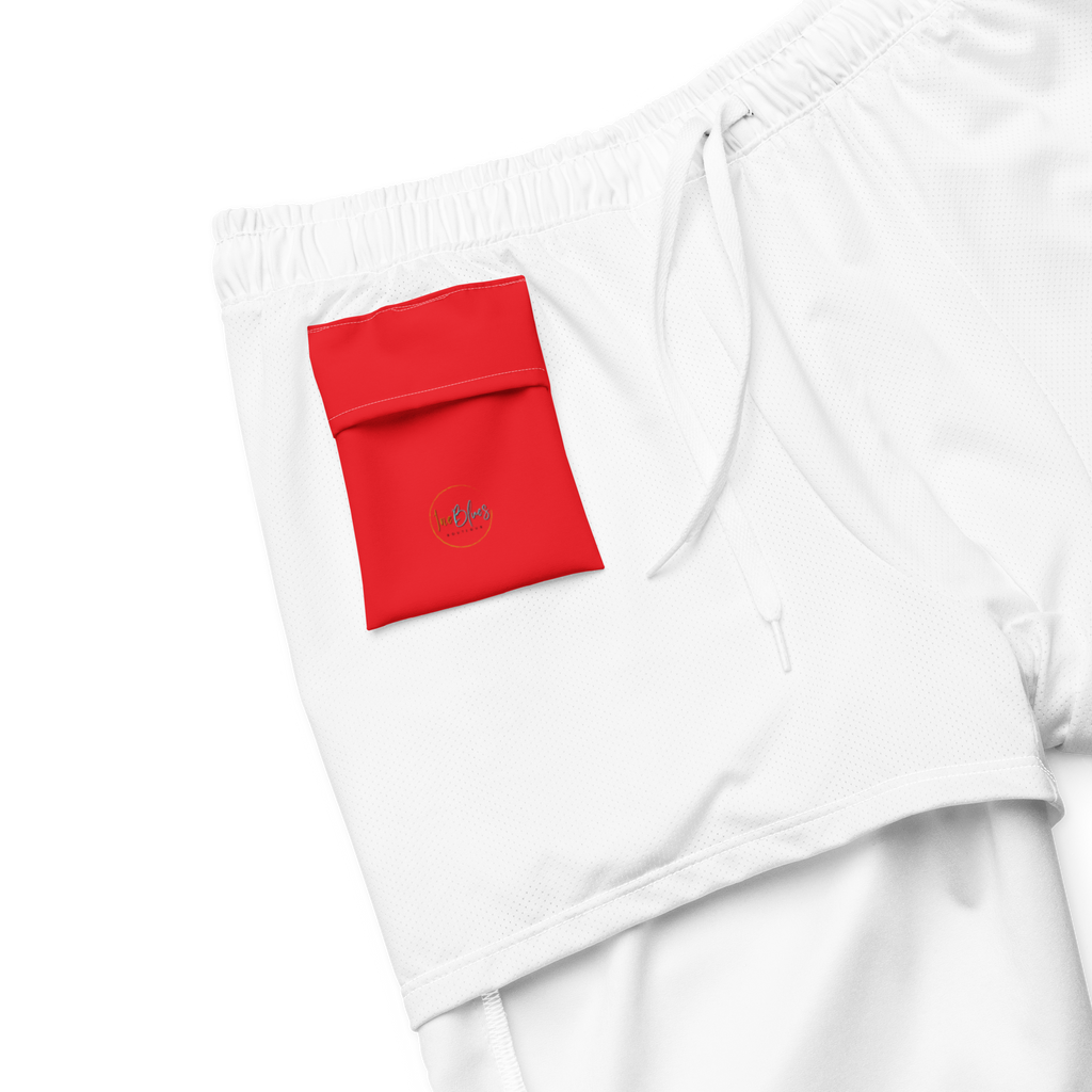 Red Stripe Beer Logo Recycled Swim Trunks - Irie Blues Boutique