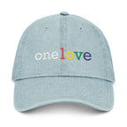 One Love Rastafarian Flag Embroidered Denim Hat - Irie Blues Boutique