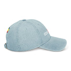 One Love Rastafarian Flag Embroidered Denim Hat - Irie Blues Boutique