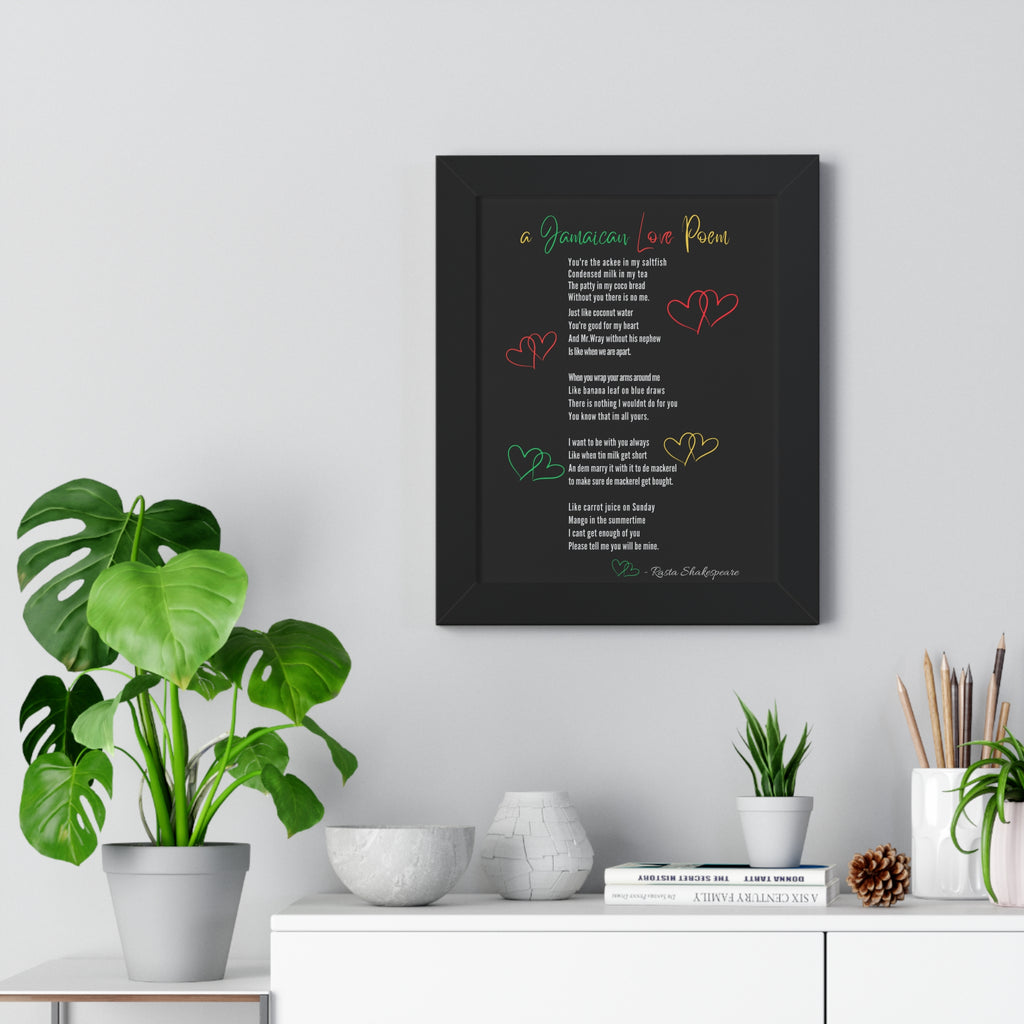Jamaican Love Poem Framed Poster - Irie Blues Boutique