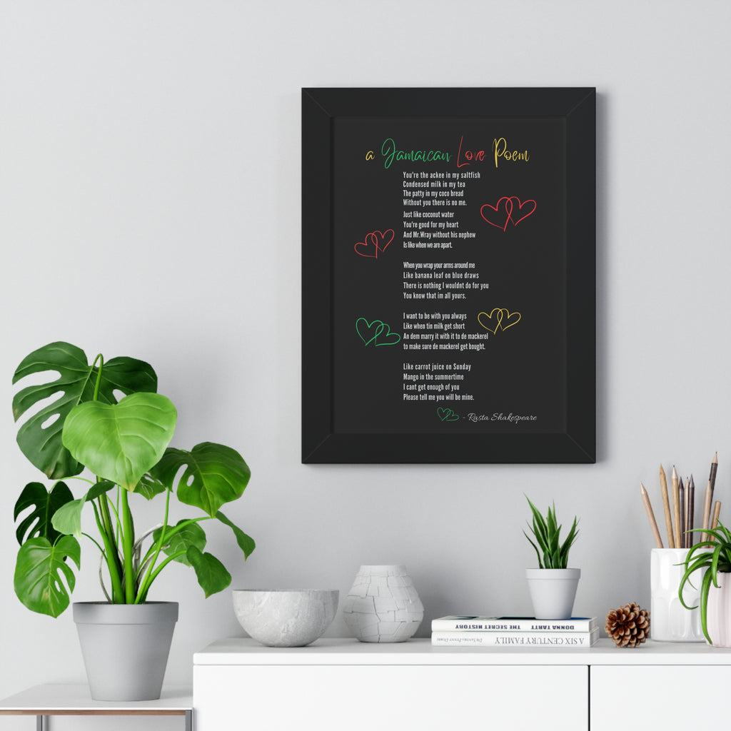Jamaican Love Poem Framed Poster - Irie Blues Boutique