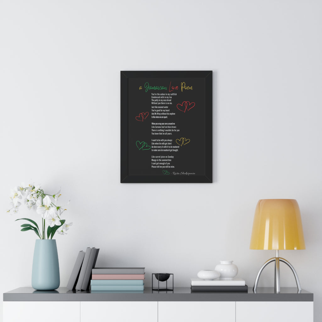 Jamaican Love Poem Framed Poster - Irie Blues Boutique