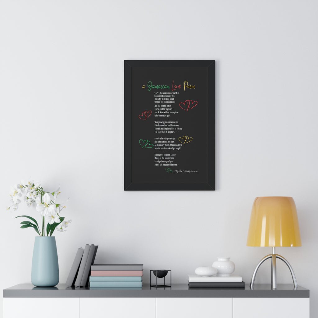 Jamaican Love Poem Framed Poster - Irie Blues Boutique