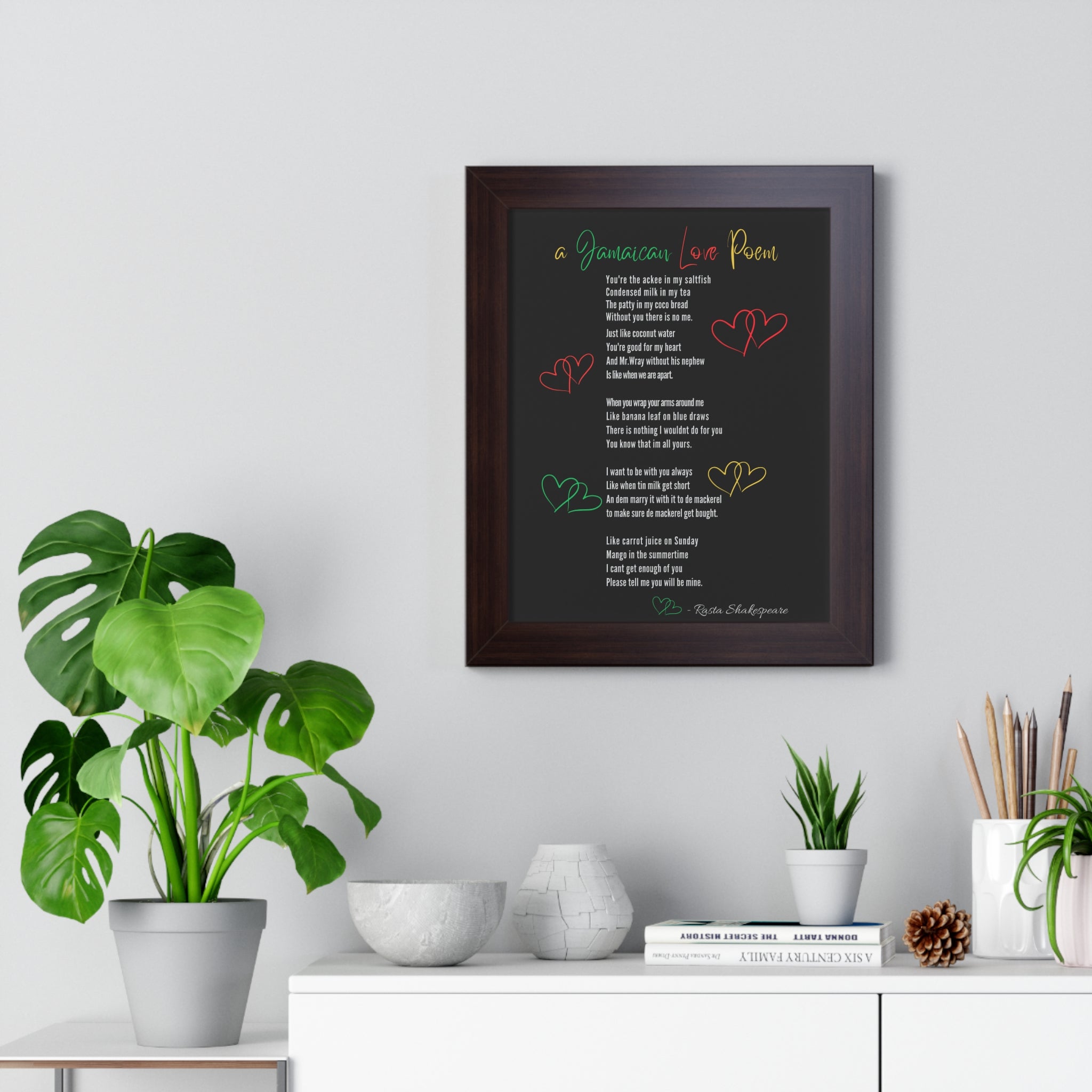 Jamaican Love Poem Framed Poster - Irie Blues Boutique