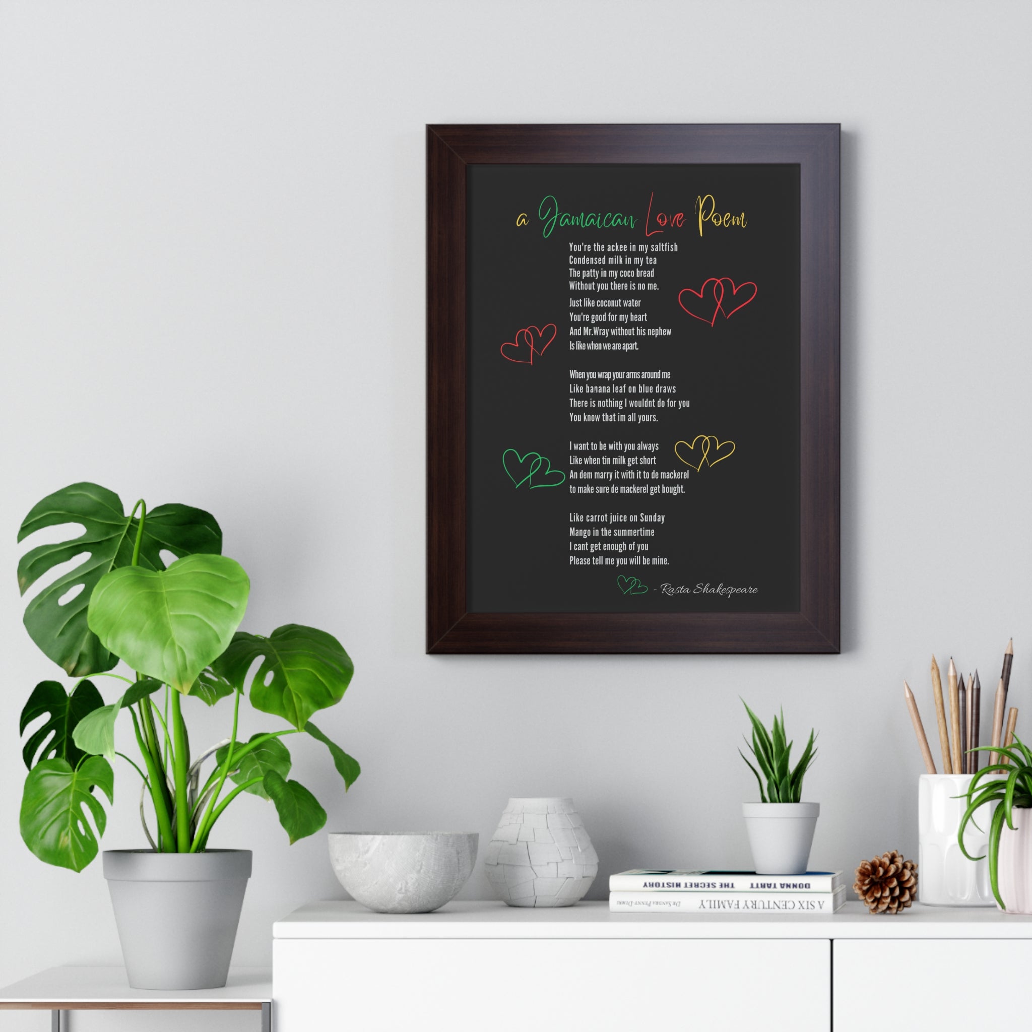 Jamaican Love Poem Framed Poster - Irie Blues Boutique