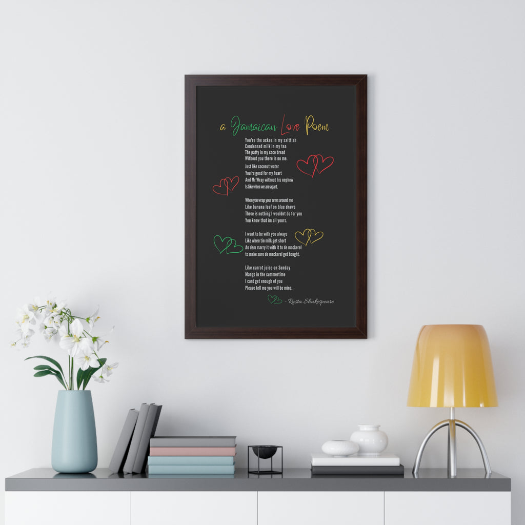 Jamaican Love Poem Framed Poster - Irie Blues Boutique
