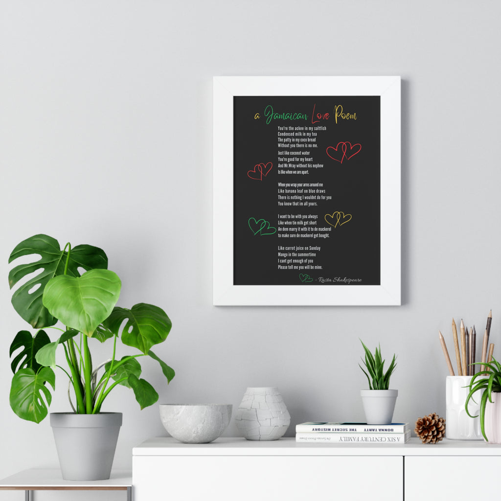 Jamaican Love Poem Framed Poster - Irie Blues Boutique