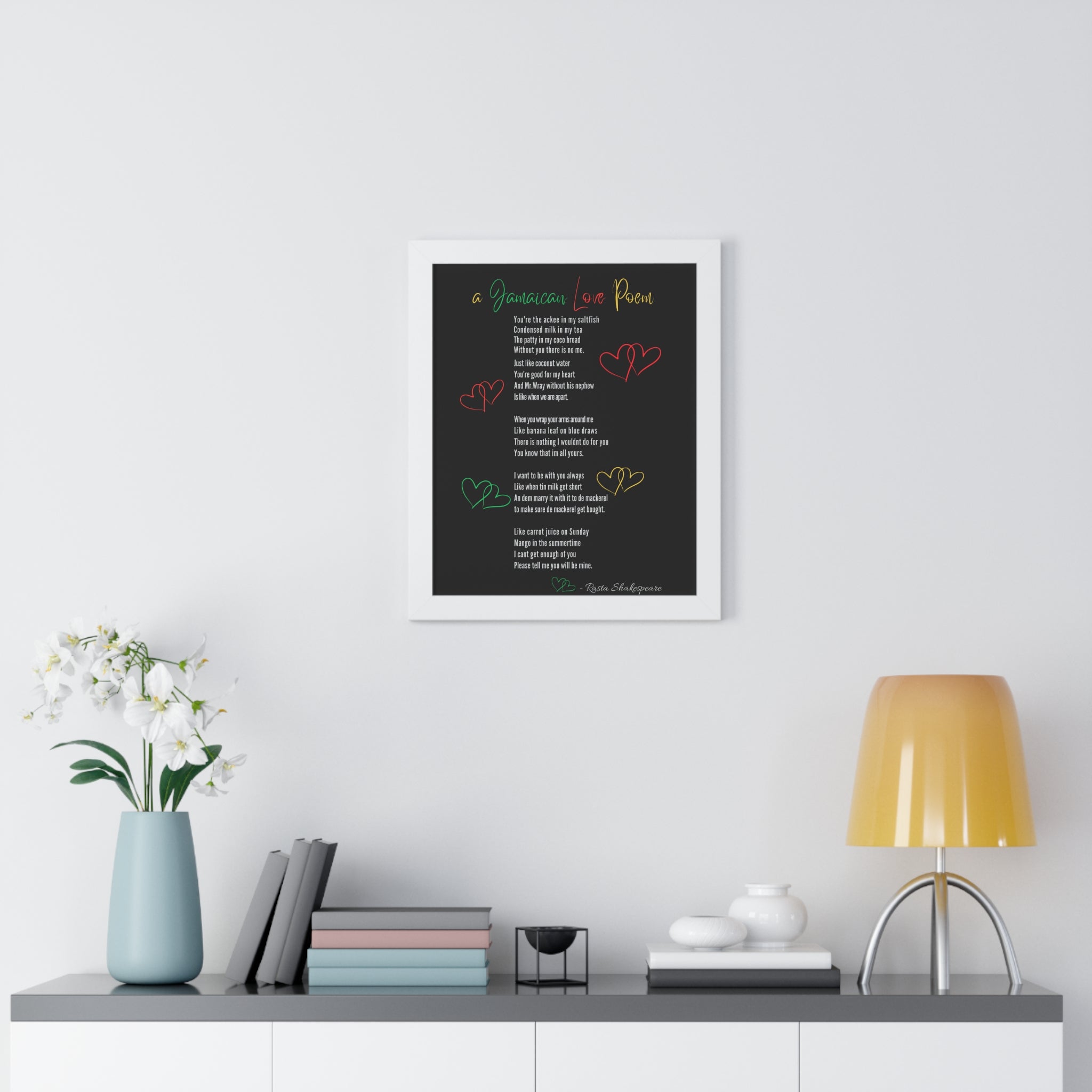 Jamaican Love Poem Framed Poster - Irie Blues Boutique