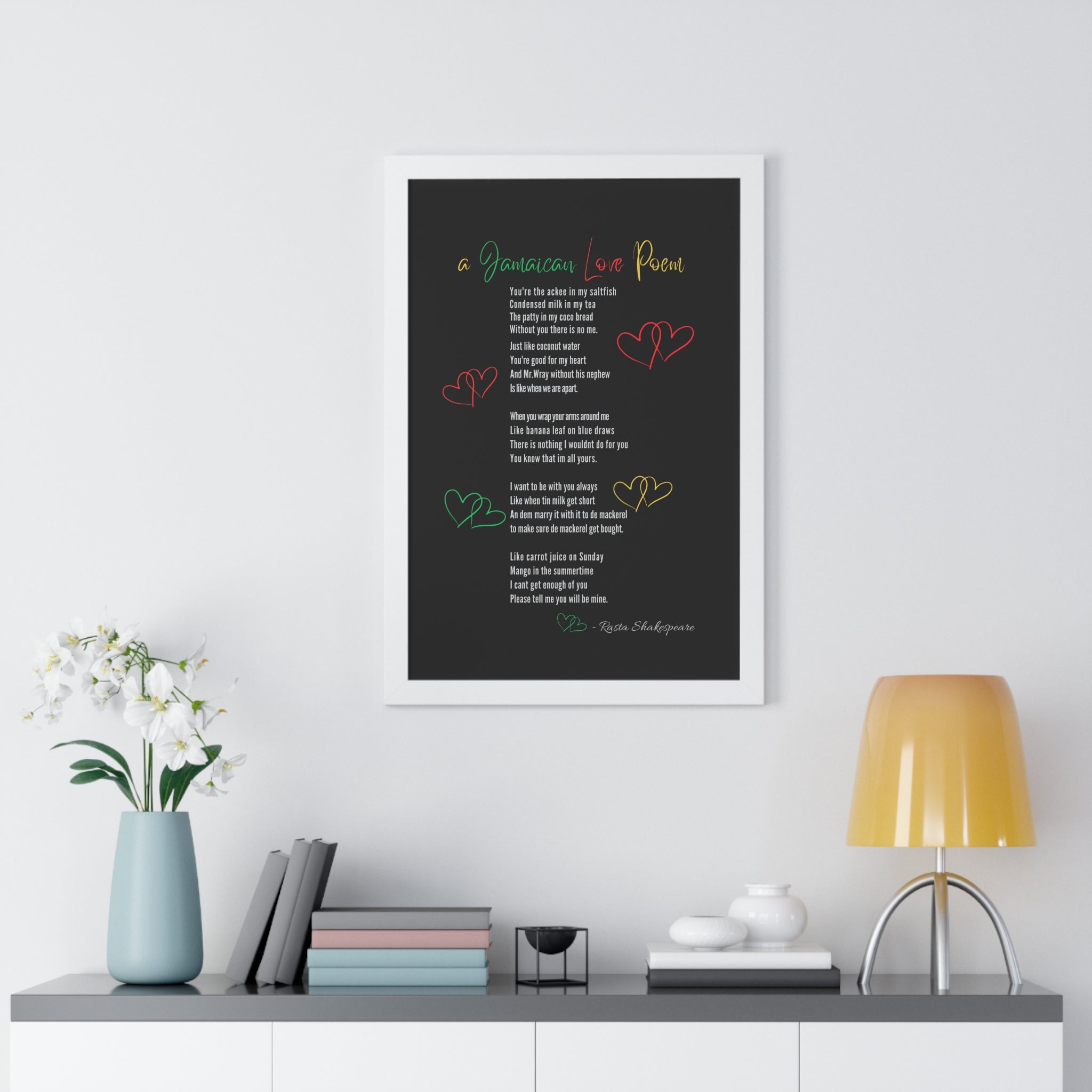 Jamaican Love Poem Framed Poster - Irie Blues Boutique