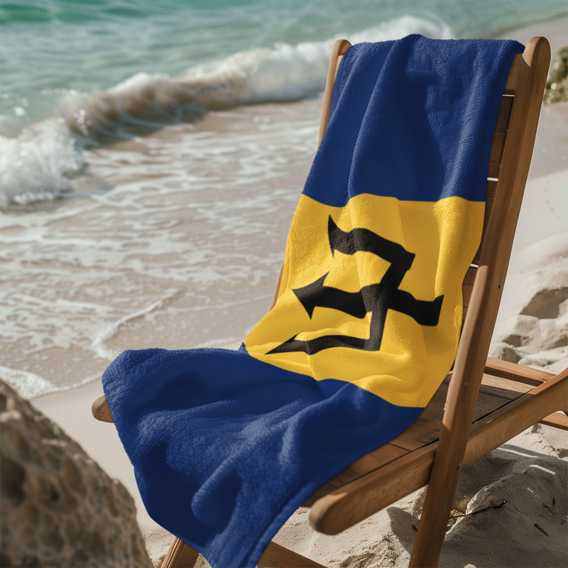 Barbados Flag Beach Towel - Irie Blues Boutique