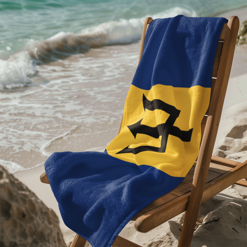 Barbados Flag Beach Towel - Irie Blues Boutique