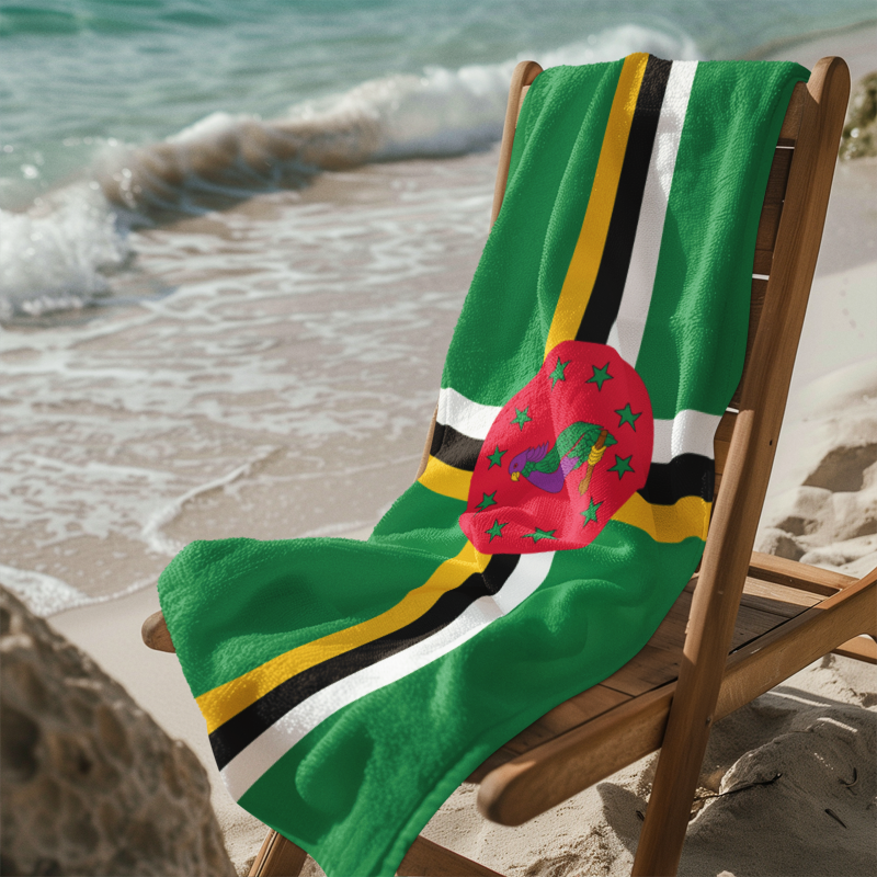 Dominica Flag Beach Towel - Irie Blues Boutique