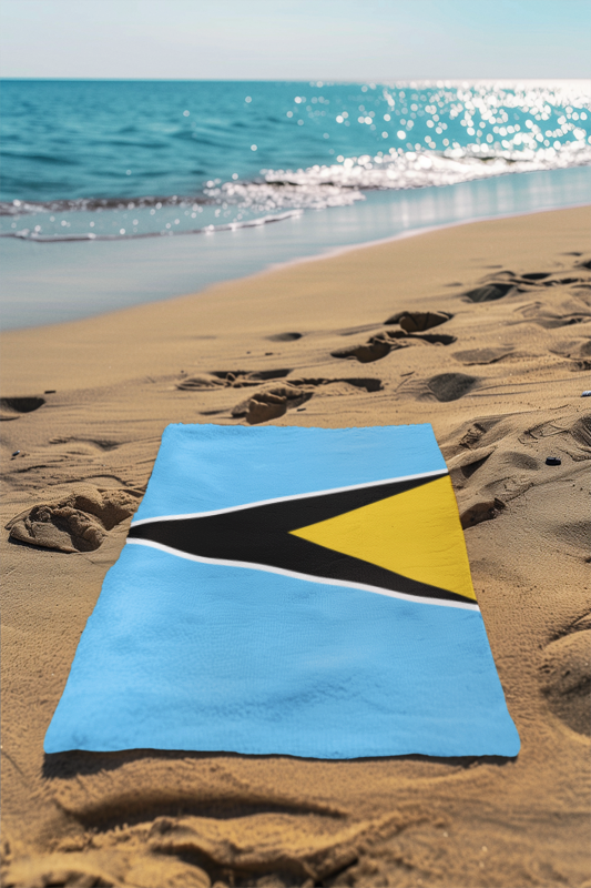 St. Lucia Flag Beach Towel - Irie Blues Boutique