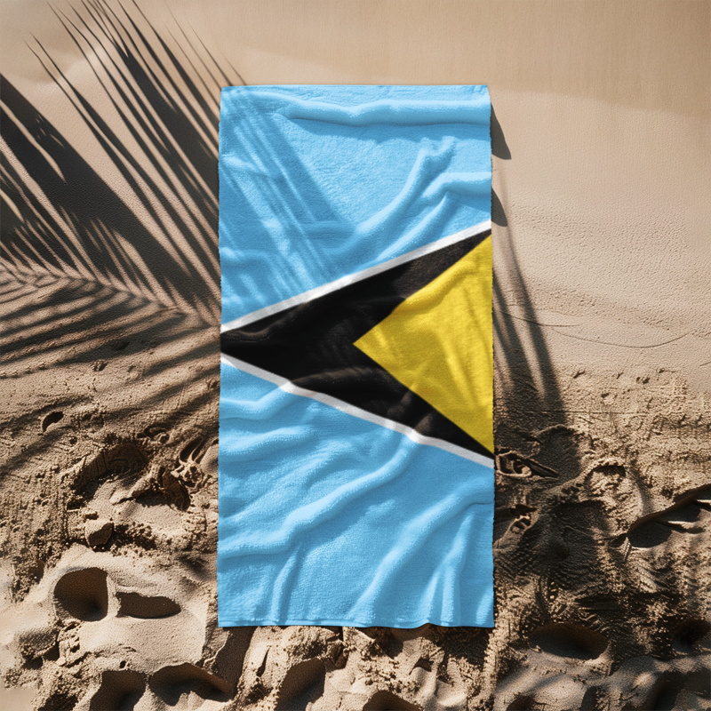 St. Lucia Flag Beach Towel - Irie Blues Boutique