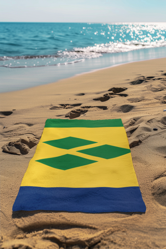 St. Vincent & The Grenadines Flag Beach Towel - Irie Blues Boutique