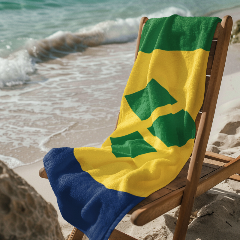 St. Vincent & The Grenadines Flag Beach Towel - Irie Blues Boutique