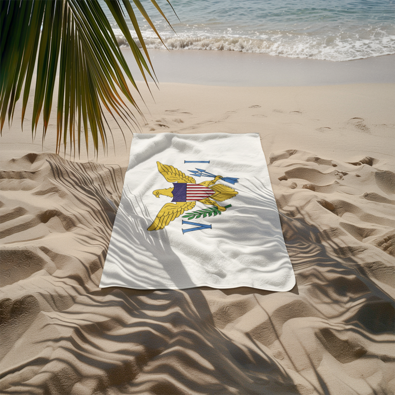 U.S. Virgin Islands Flag Beach Towel - Irie Blues Boutique