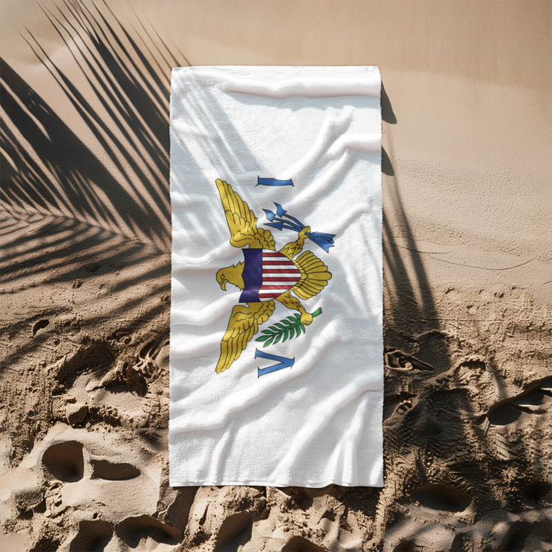 U.S. Virgin Islands Flag Beach Towel - Irie Blues Boutique
