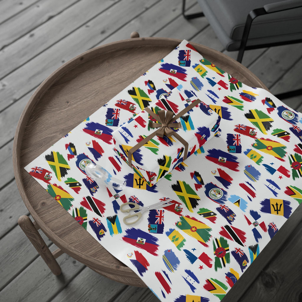 Caribbean Islands Flags Wrapping Paper - Irie Blues Boutique