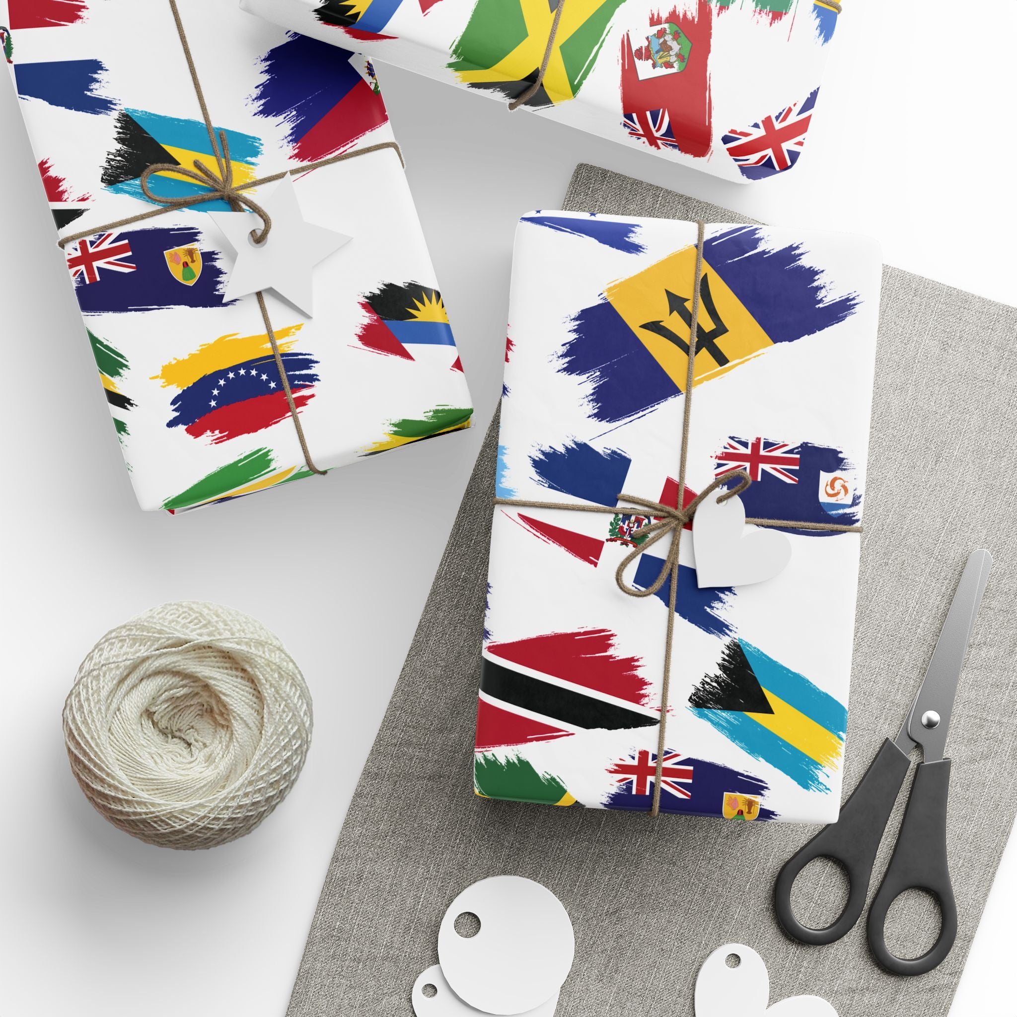 Caribbean Islands Flags Wrapping Paper - Irie Blues Boutique