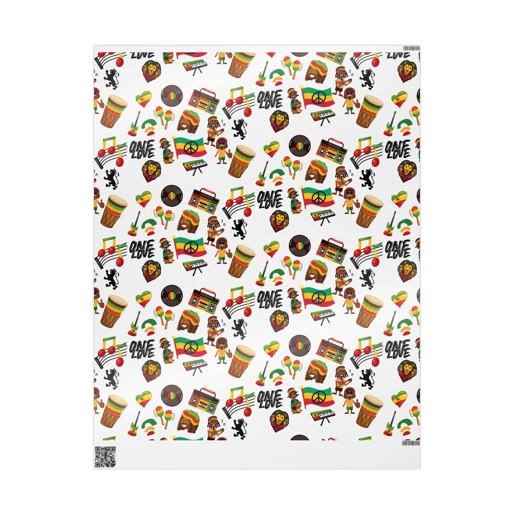 Reggae Theme Wrapping Papers (White) - Irie Blues Boutique