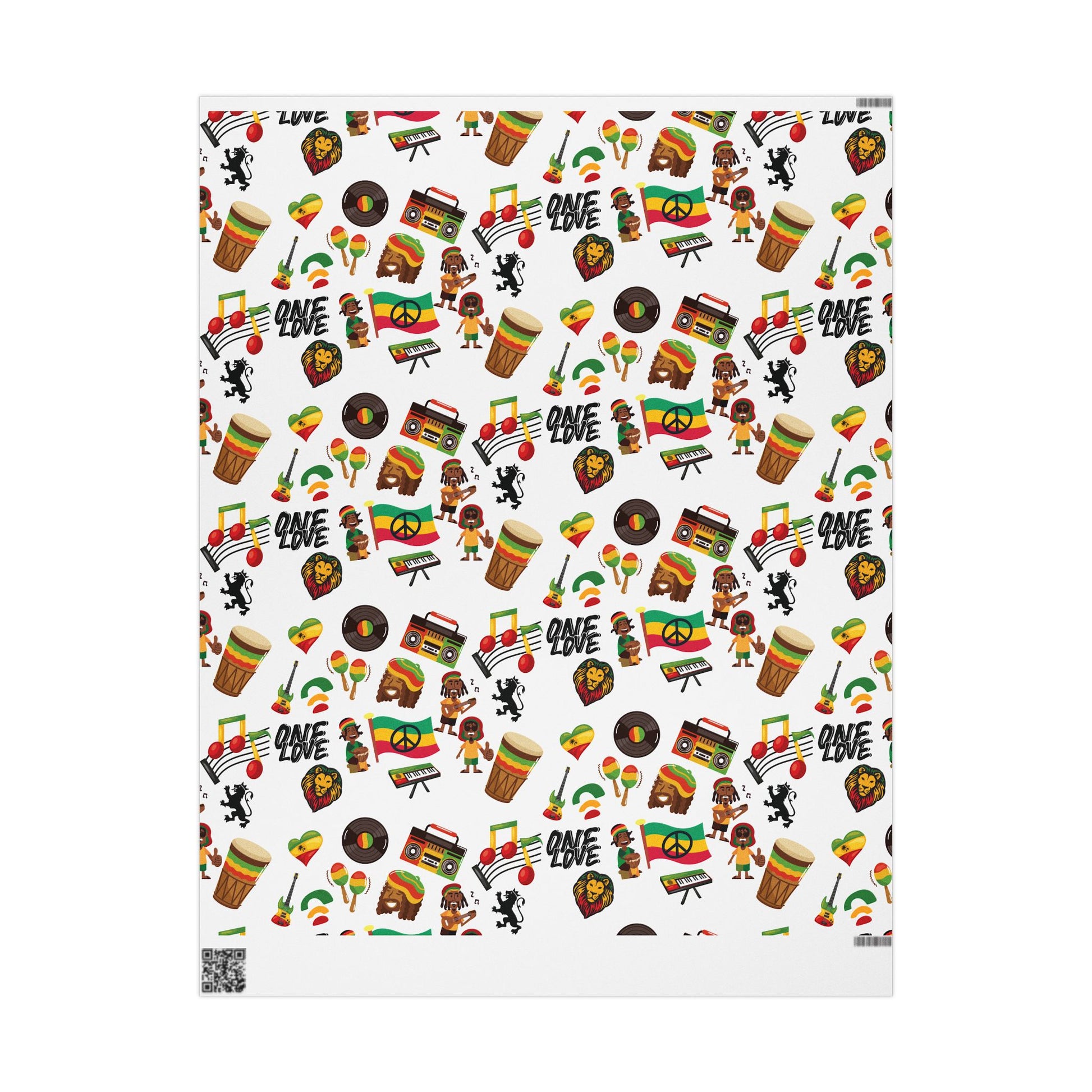 Reggae Theme Wrapping Papers (White) - Irie Blues Boutique