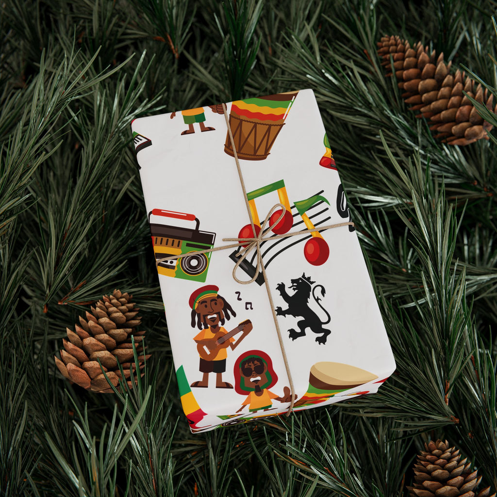 Reggae Theme Wrapping Papers (White) - Irie Blues Boutique