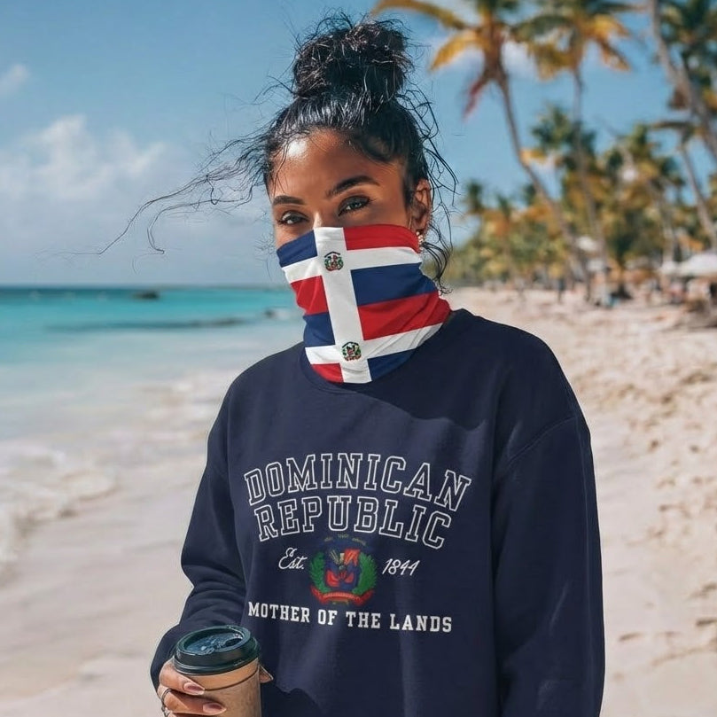 Dominican Republic Flag Lightweight Neck Gaiter - Irie Blues Boutique