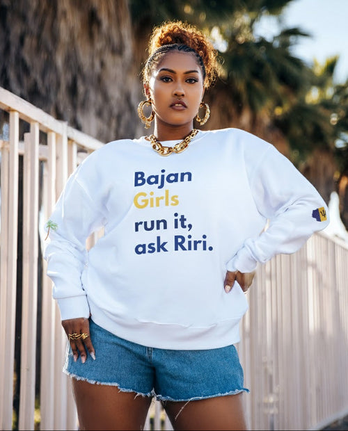 Bajan Girls Run It, Ask Riri Sweatshirt - Irie Blues Boutique