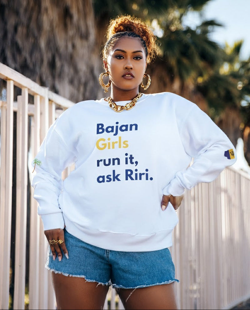 Bajan Girls Run It, Ask Riri Sweatshirt - Irie Blues Boutique